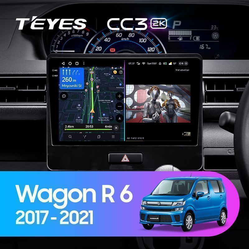 Штатная магнитола Teyes CC3 2K для Suzuki Wagon R 6 2017-2021 на Android 10