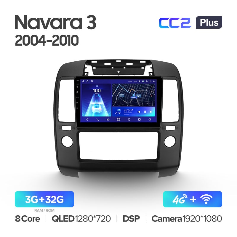 Штатная магнитола Teyes CC2PLUS для Nissan Navara 3 D40 2004-2010 на Android 10
