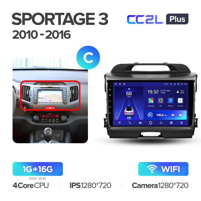 Штатная магнитола Teyes CC2L PLUS для KIA Sportage 3 SL 2010-2016 на Android 8.1