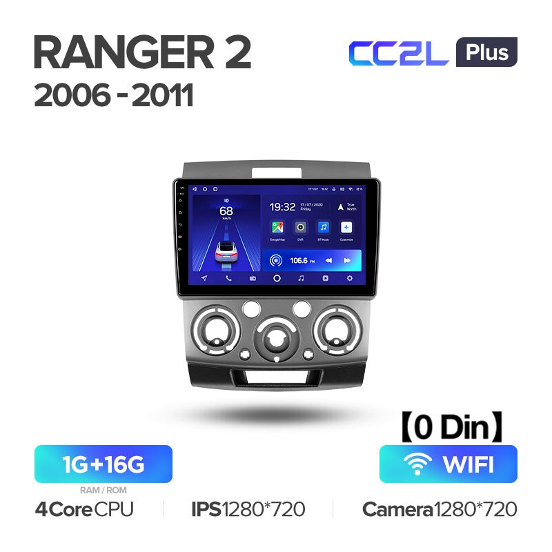 Штатная магнитола Teyes CC2L PLUS для Ford Ranger 2 Everest 2 2006-2011 на Android 8.1