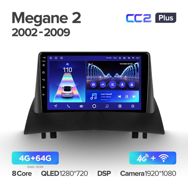 Штатная магнитола Teyes CC2PLUS для Renault Megane 2 2002-2009 на Android 10
