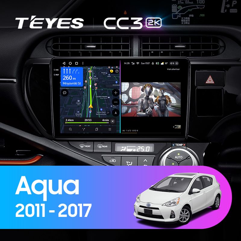 Штатная магнитола Teyes CC3 2K для Toyota Aqua 2011-2017 на Android 10