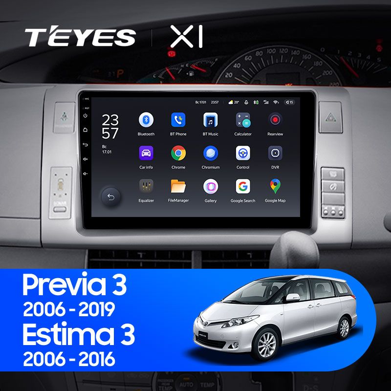 Штатная магнитола Teyes X1 для Toyota Previa 3 XR50 Estima 2006-2019 Right hand driver на Android 10