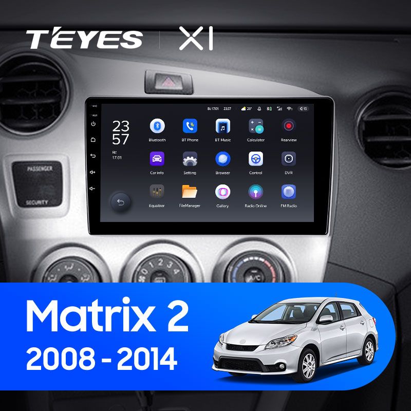 Штатная магнитола Teyes X1 для Toyota Matrix 2 E140 2008-2014 на Android 10