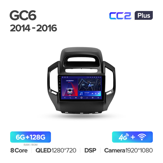 Штатная магнитола Teyes CC2PLUS для Geely GC6 1 2014 - 2016 на Android 10