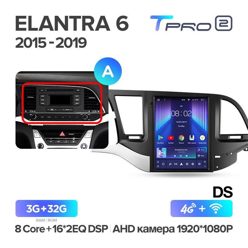 Штатная магнитола Teyes TPRO2 для Hyundai Elantra 6 2015-2019 на Android 10