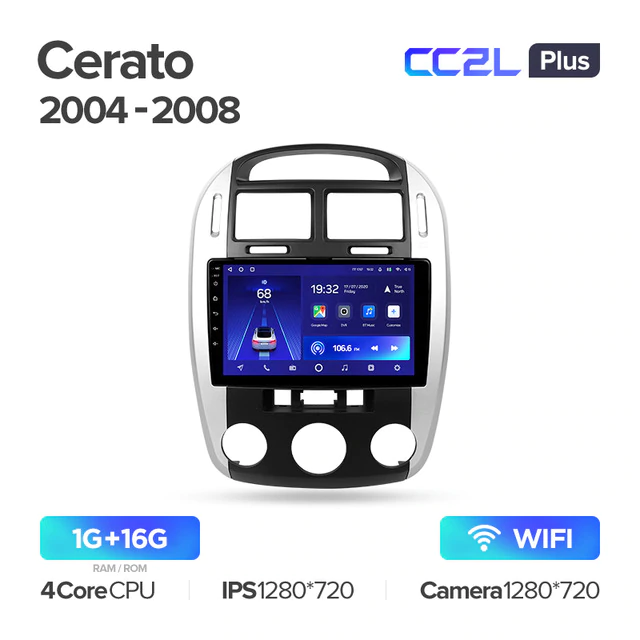 Штатная магнитола Teyes CC2L PLUS для KIA Cerato 1 LD 2004-2008 на Android 8.1