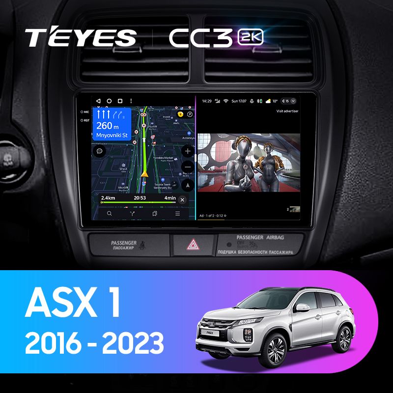 Штатная магнитола Teyes CC3 2K для Mitsubishi ASX 1 2016-2022 на Android 10