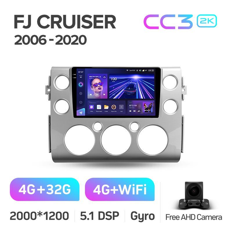 Штатная магнитола Teyes CC3 2K для Toyota FJ Cruiser J15 2006-2020 на Android 10
