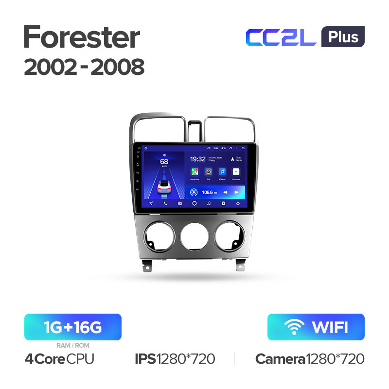 Штатная магнитола Teyes CC2L PLUS для Subaru Forester SG 2002-2008 на Android 8.1