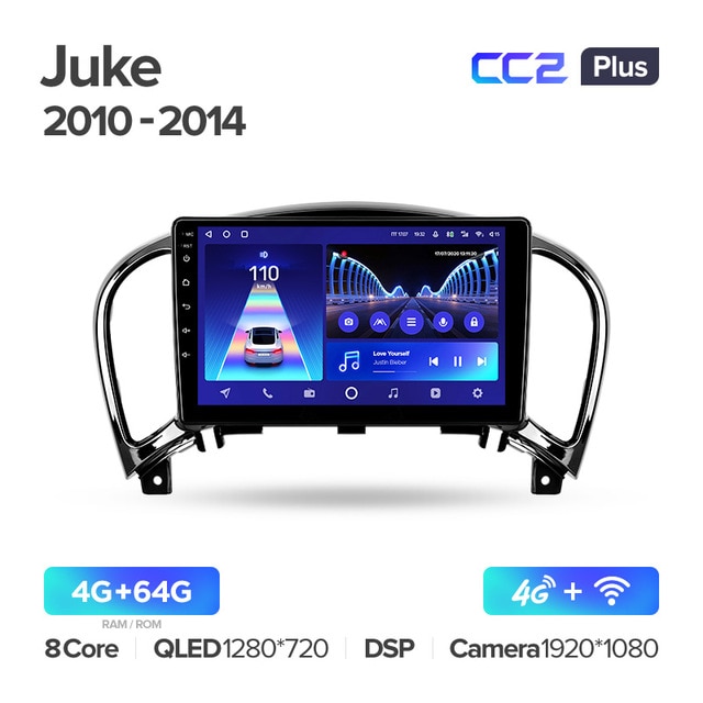 Штатная магнитола Teyes CC2PLUS для Nissan Juke 2010-2014 на Android 10