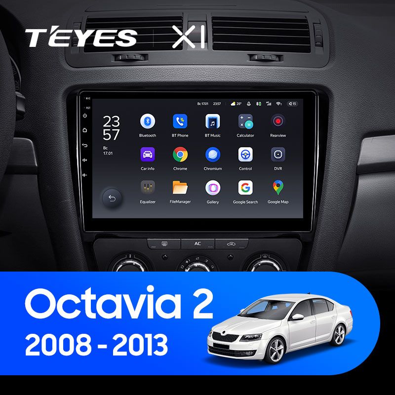 Штатная магнитола Teyes X1 для Skoda Octavia 2 A5 2008-2013 на Android 10