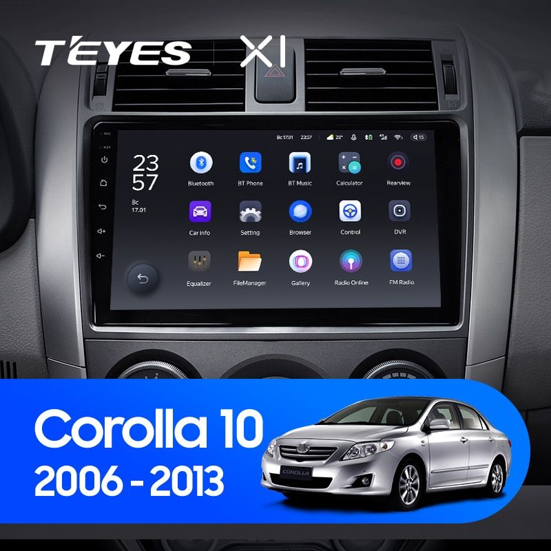 Штатная магнитола Teyes X1 для Toyota Corolla X E140 E150 2006-2013 на Android 10