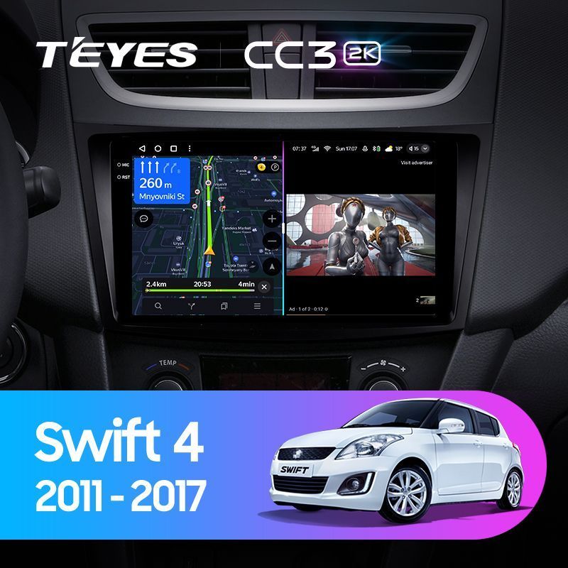 Штатная магнитола Teyes CC3 2K для Suzuki Swift 4 2011-2017 на Android 10