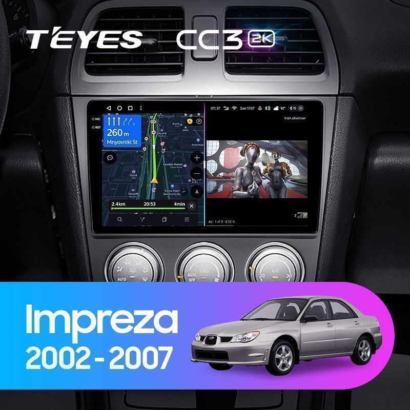 Штатная магнитола Teyes CC3 2K для Subaru Impreza GD GG 2002-2007 на Android 10