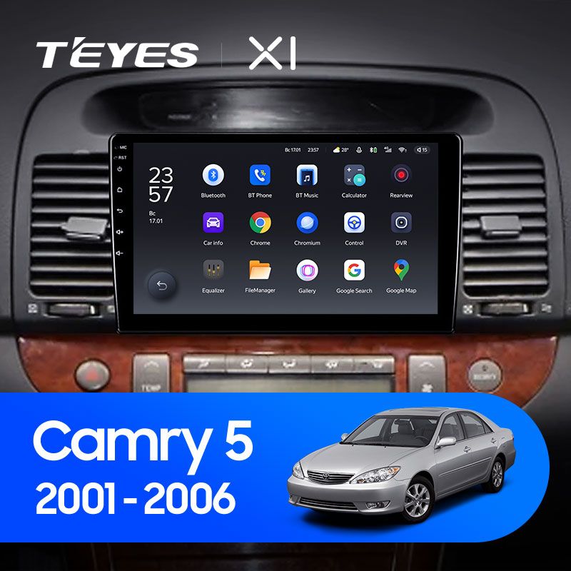 Штатная магнитола Teyes X1 для Toyota Camry 5 XV 30 2001-2006 на Android 10