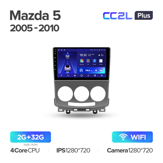 Штатная магнитола Teyes CC2L PLUS для Mazda 5 I CR 2005-2010 на Android 8.1