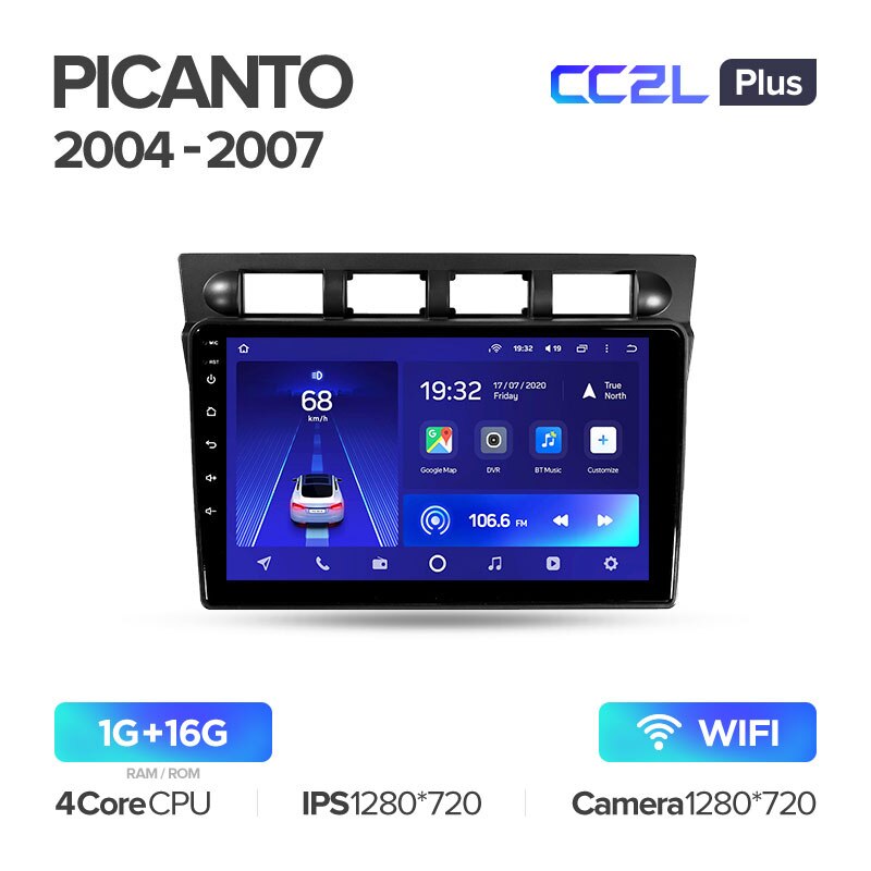 Штатная магнитола Teyes CC2L PLUS для KIA Picanto 2004-2007 на Android 8.1