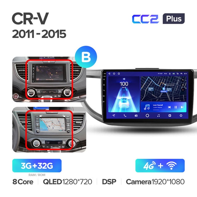 Штатная магнитола Teyes CC2PLUS для Honda CRV CR-V 4 RM RE 2011-2014 на Android 10