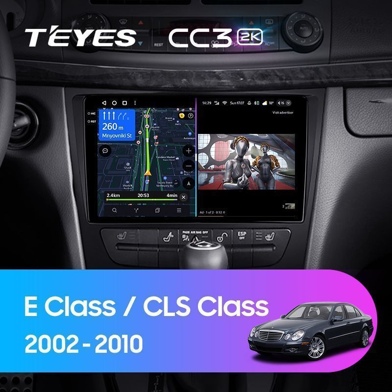 Штатная магнитола Teyes CC3 2K для Mercedes-Benz E-Class C219 2002-2010 на Android 10