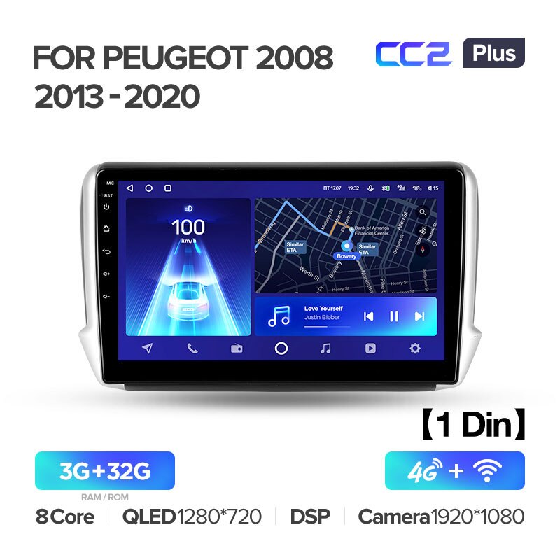 Штатная магнитола Teyes CC2PLUS для Peugeot 2008 1 208 2013-2020 на Android 10