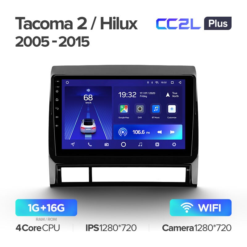 Штатная магнитола Teyes CC2L PLUS для Toyota Tacoma 2 N200 Hilux 2005-2015 на Android 8.1