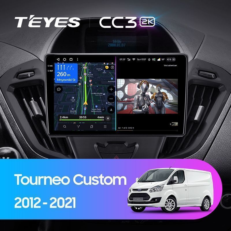 Штатная магнитола Teyes CC3 2K для Ford Tourneo Custom 1 2012-2021 на Android 10