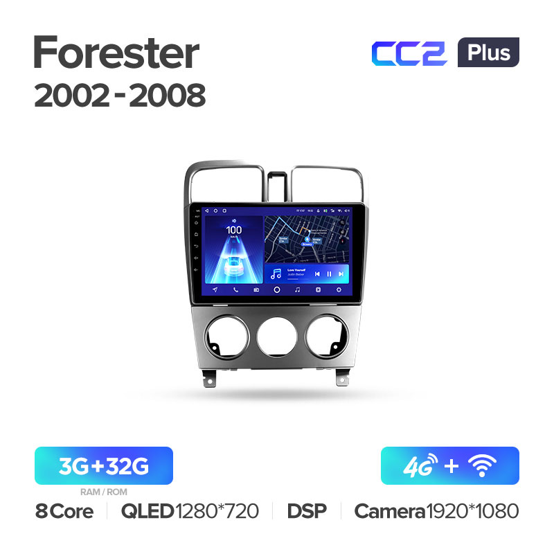 Штатная магнитола Teyes CC2PLUS для Subaru Forester SG 2002-2008 на Android 10