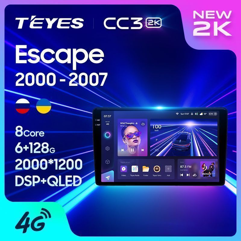 Штатная магнитола Teyes CC3 2K для Ford Escape 1 2000-2007 на Android 10