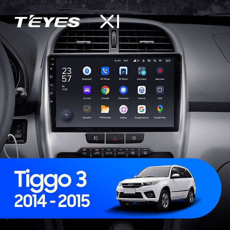Штатная магнитола Teyes X1 для Chery Tiggo 3 2014-2015 на Android 10