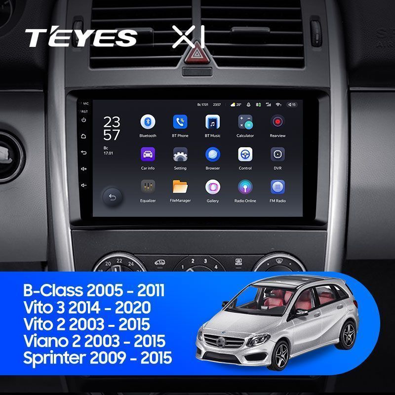 Штатная магнитола Teyes X1 для Hyundai Vito 2 Viano 2 W639 2003-2015 на Android 10