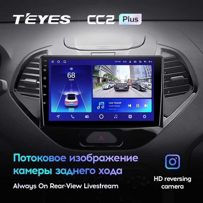 Штатная магнитола Teyes CC2PLUS для Ford Figo 2015-2018 на Android 10