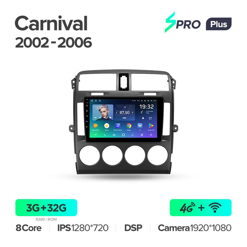 Штатная магнитола Teyes SPRO+ для Kia Carnival UP GQ 2002-2006 на Android 10