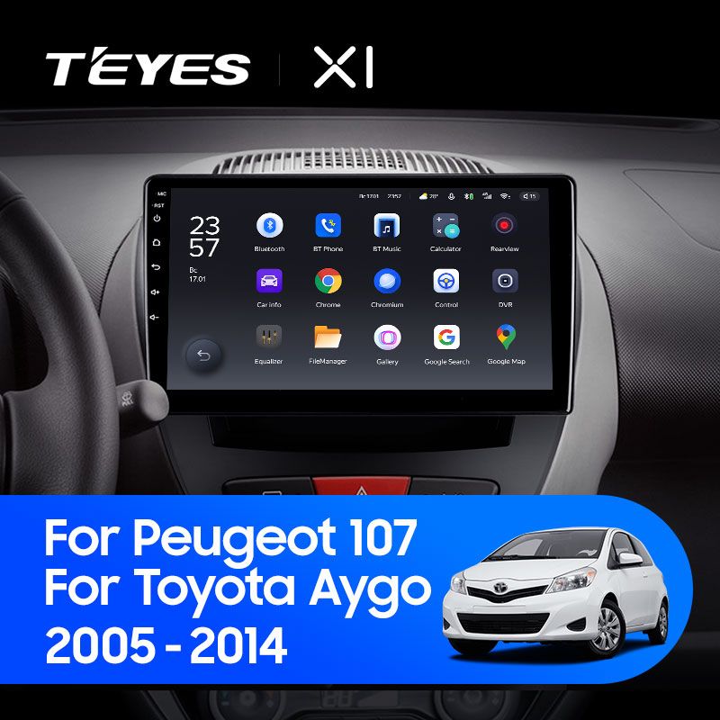 Штатная магнитола Teyes X1 для Peugeot Peugeot 107 1 2005-2014 на Android 10