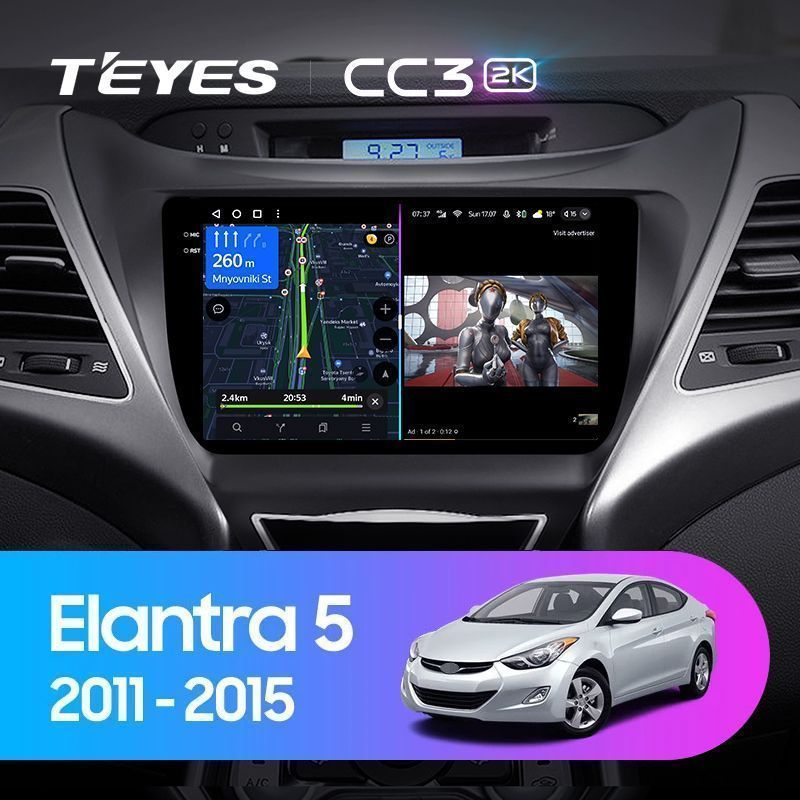Штатная магнитола Teyes CC3 для Hyundai Elantra  5 JK GD MD UD 2010-2016 на Android 10