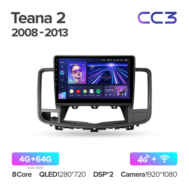 Штатная магнитола Teyes CC3 для Nissan Teana J32 2008-2013 на Android 10