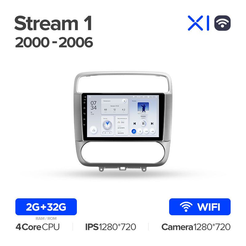 Штатная магнитола Teyes X1 для Honda Stream 1 2000-2006 на Android 10