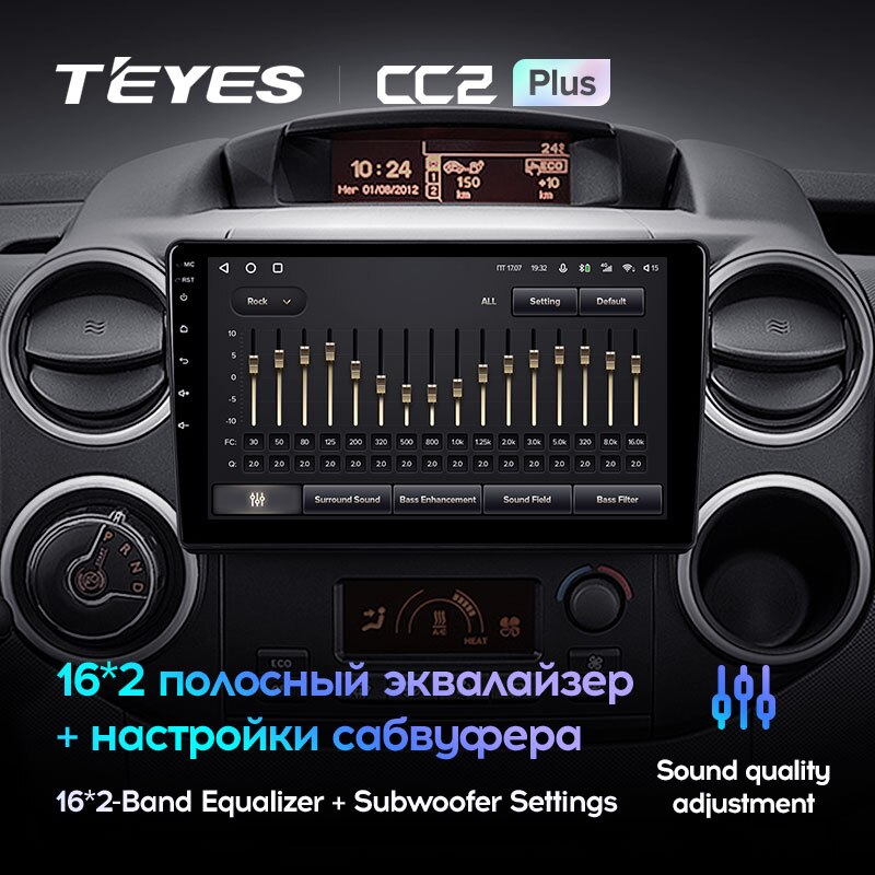 Штатная магнитола Teyes CC2PLUS для Citroen Berlingo 2 B9 2008-2019 на Android 10