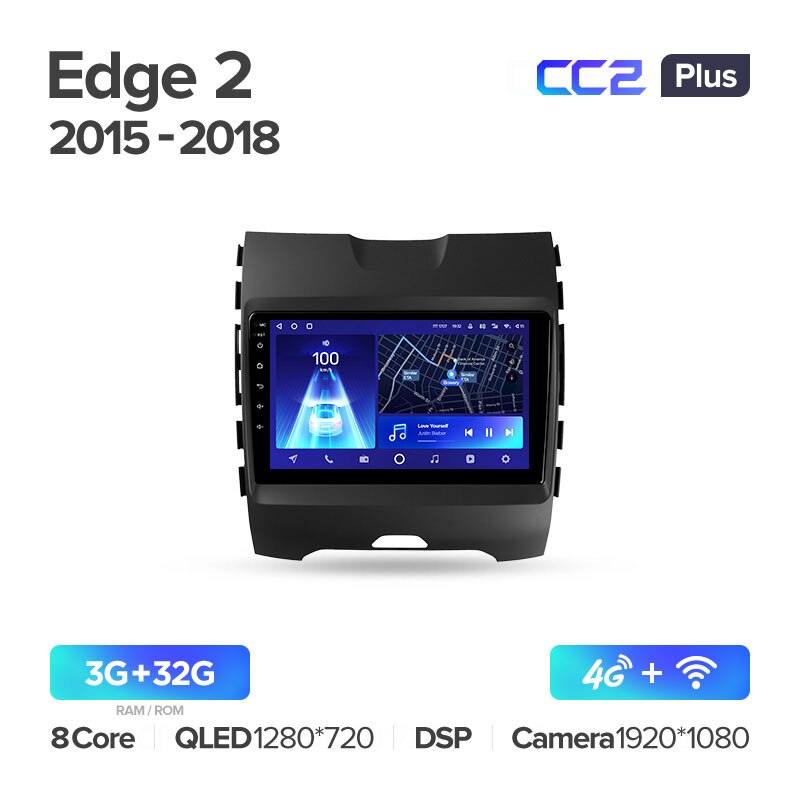 Штатная магнитола Teyes CC2PLUS для Ford Edge 2 2015-2018 на Android 10