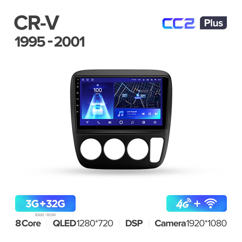 Штатная магнитола Teyes CC2PLUS для Honda CR-V CRV 1995-2001 на Android 10