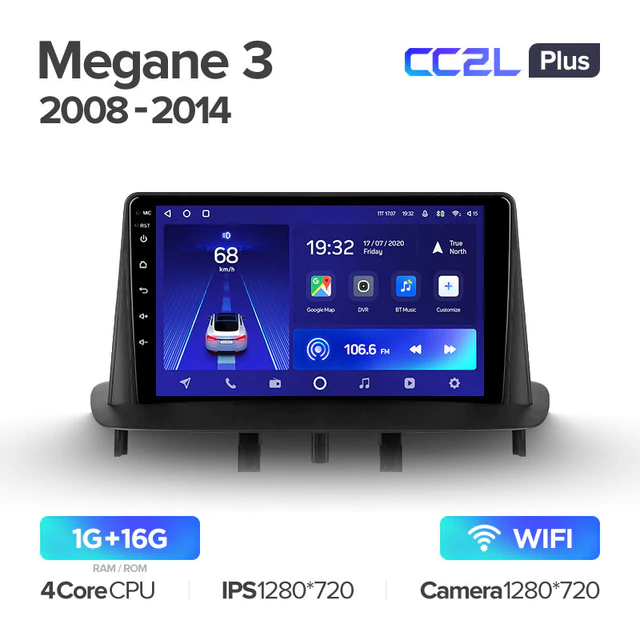 Штатная магнитола Teyes CC2L PLUS для Renault Megane 3 2008-2014 на Android 8.1