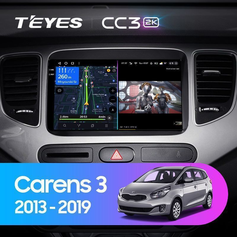 Штатная магнитола Teyes CC3 2K для Kia Carens RP 3 2013-2019 на Android 10