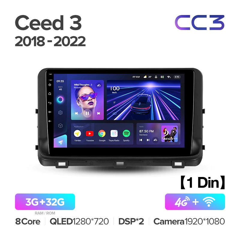 Штатная магнитола Teyes CC3 для KIA Ceed 3 CD 2018-2022 на Android 10