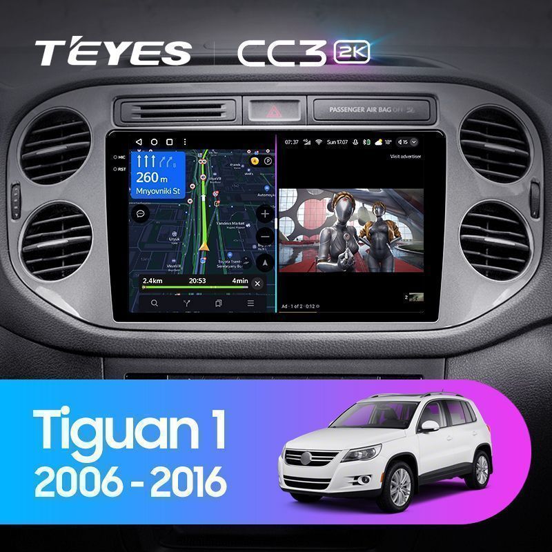 Штатная магнитола Teyes CC3 2K для Volkswagen Tiguan 1 2006-2017 на Android 10