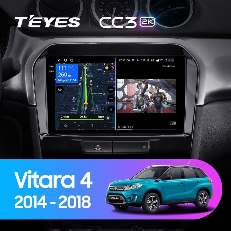 Штатная магнитола Teyes CC3 2K для Suzuki Vitara 4 2014-2018 на Android 10