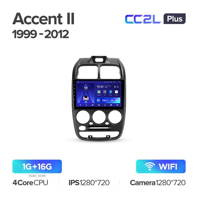 Штатная магнитола Teyes CC2L PLUS для Hyundai Accent II LC2 1999-2012 на Android 8.1