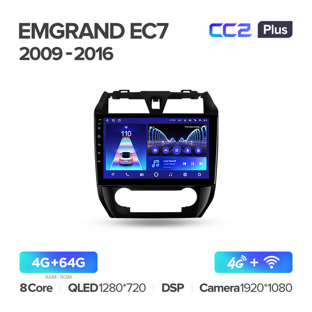 Штатная магнитола Teyes CC2PLUS для Geely Emgrand EC7 1 2009 - 2016 на Android 10
