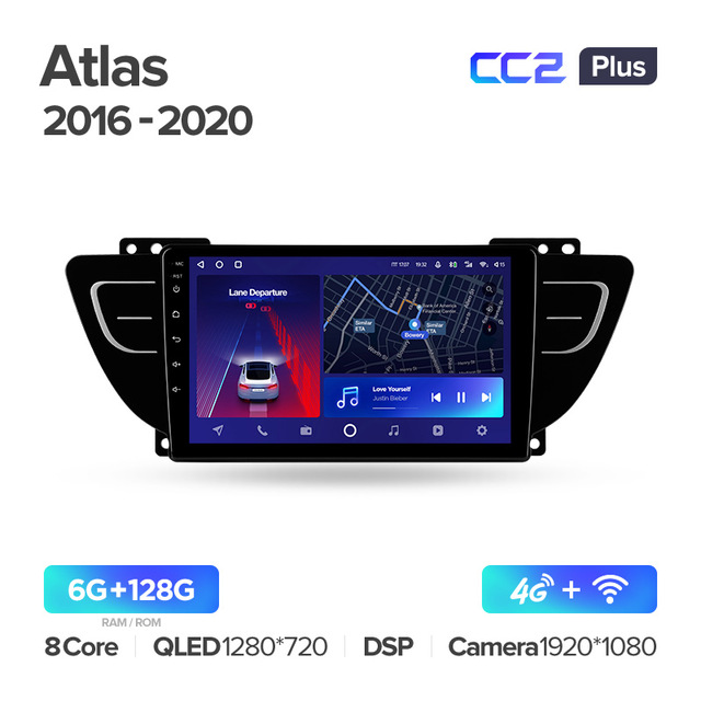 Штатная магнитола Teyes CC2PLUS для Geely Atlas NL-3 2016 - 2020 на Android 10