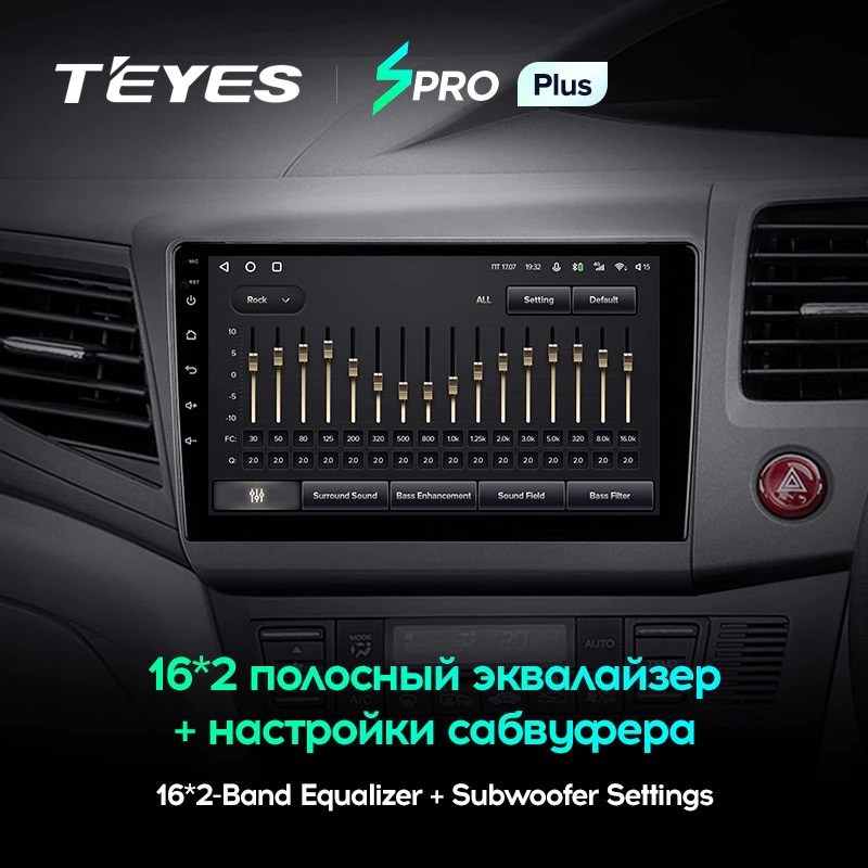 Штатная магнитола Teyes SPRO+ для Honda Civic 9 2011-2015 RHD на Android 10
