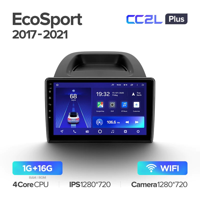 Штатная магнитола Teyes CC2L PLUS для Ford EcoSport 2017-2021 на Android 8.1